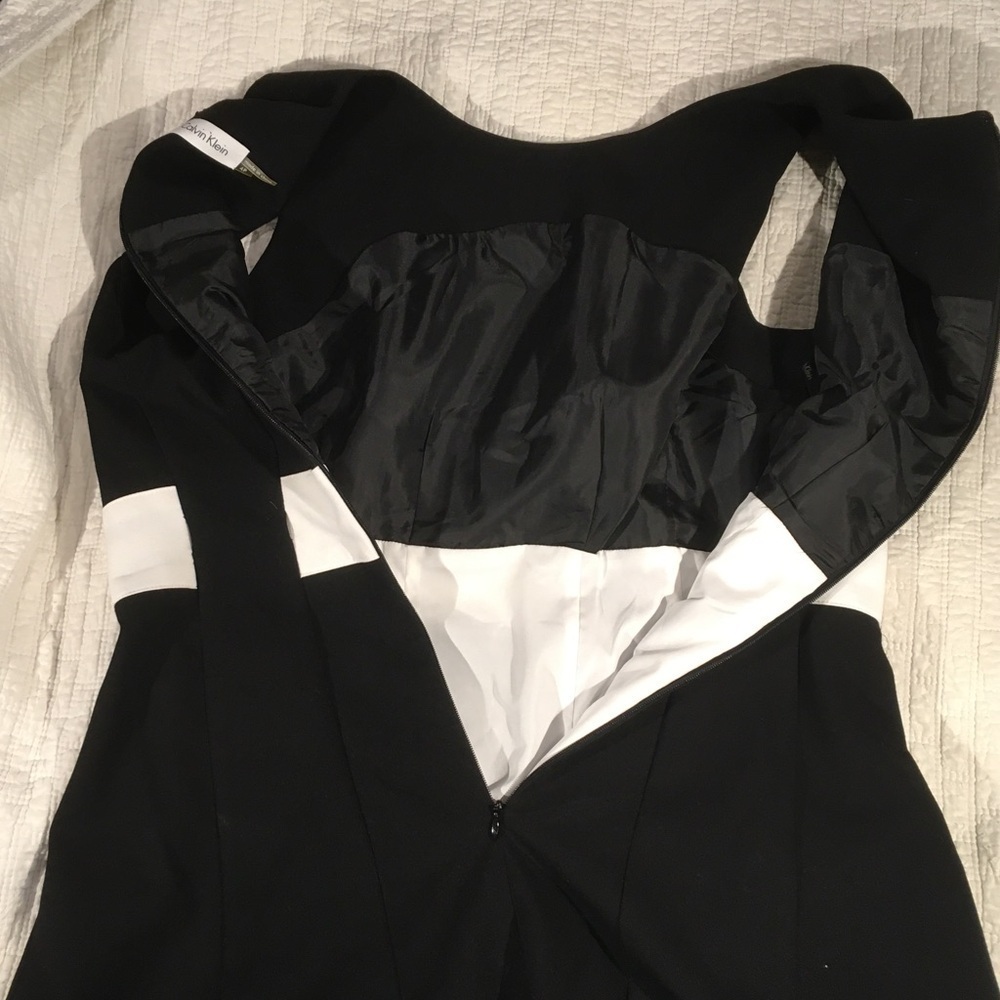 Calvin Klein Fit & Flare Colorblock Dress Size 4P - Picture 7 of 9